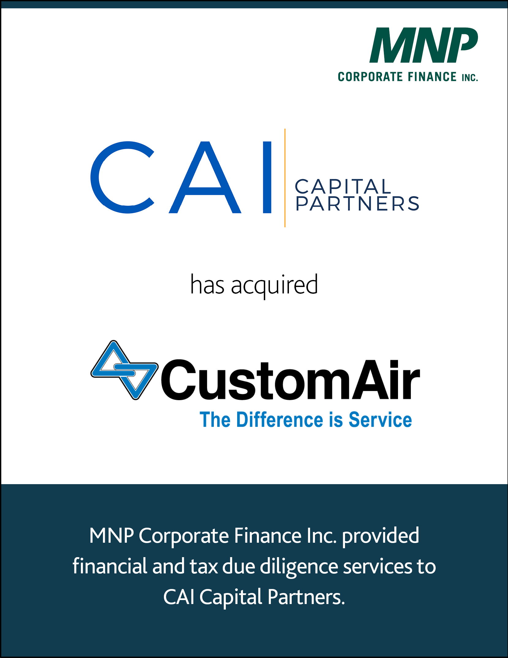 CAI Capital Partners has acquired Custom Air Conditioning Ltd.
