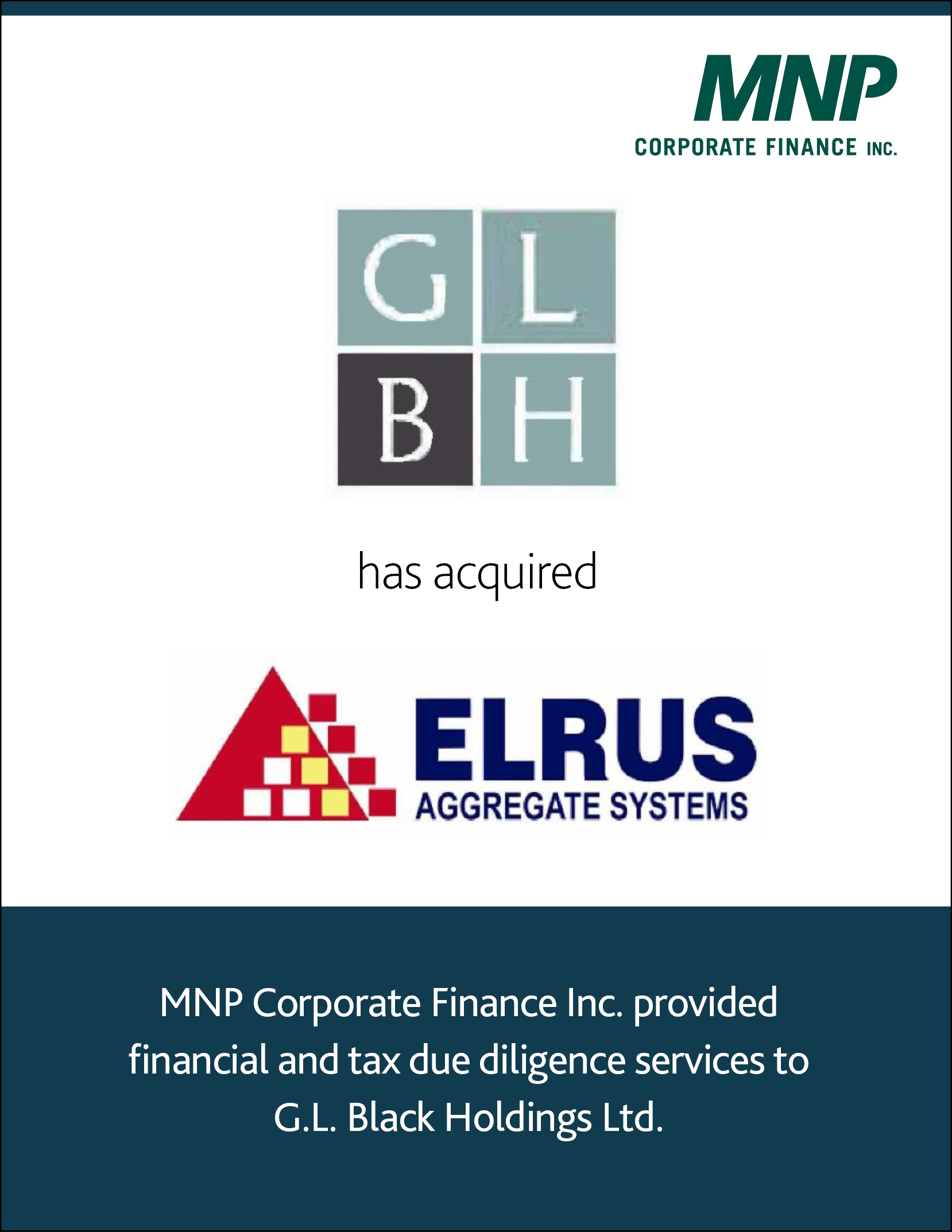 GLBH has acquired Elrus Aggregate Systems