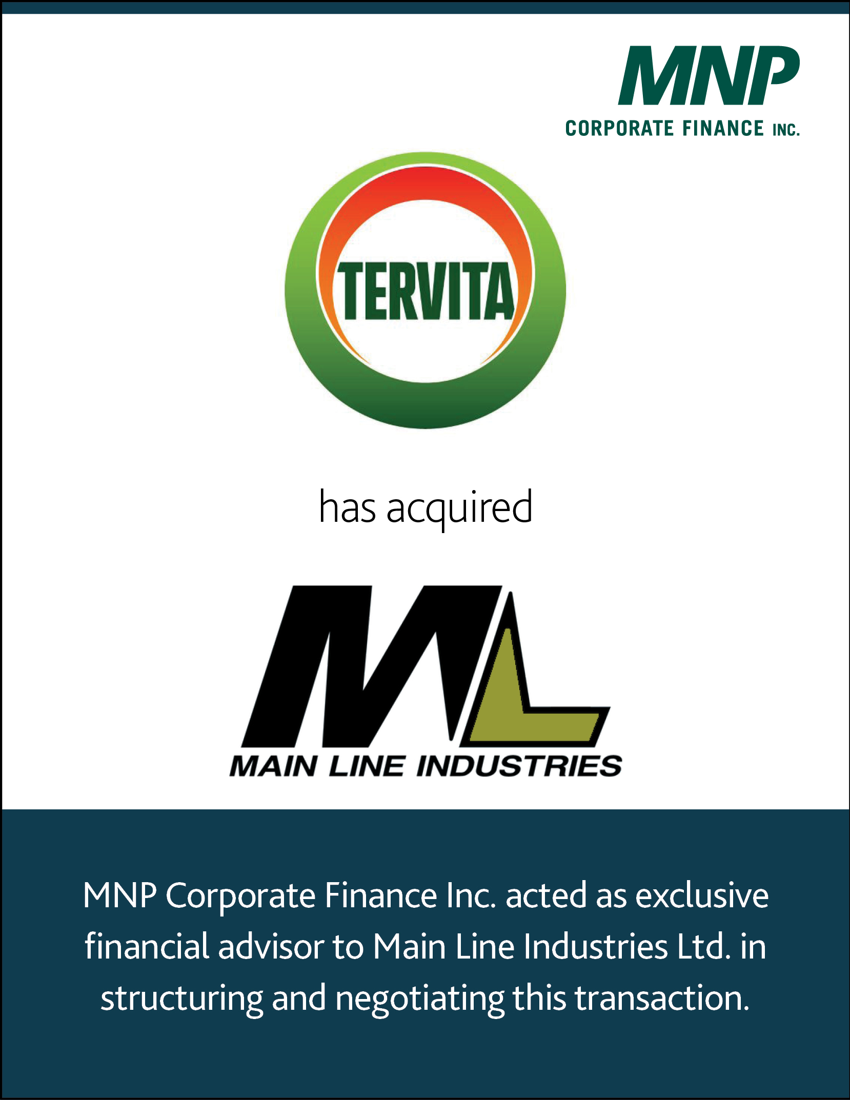 Tervita has acquired Main Line Industries