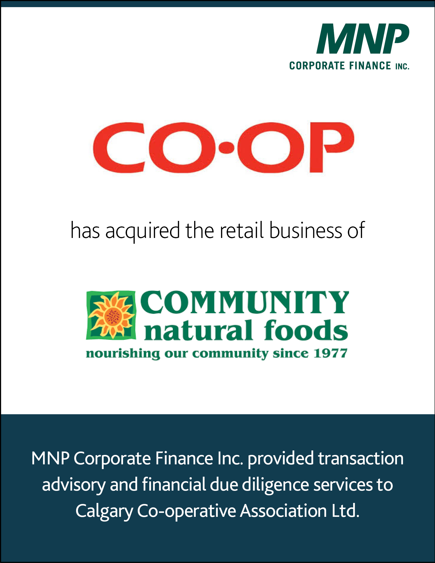 Co-op has acquired the retail business of Community Natural Foods