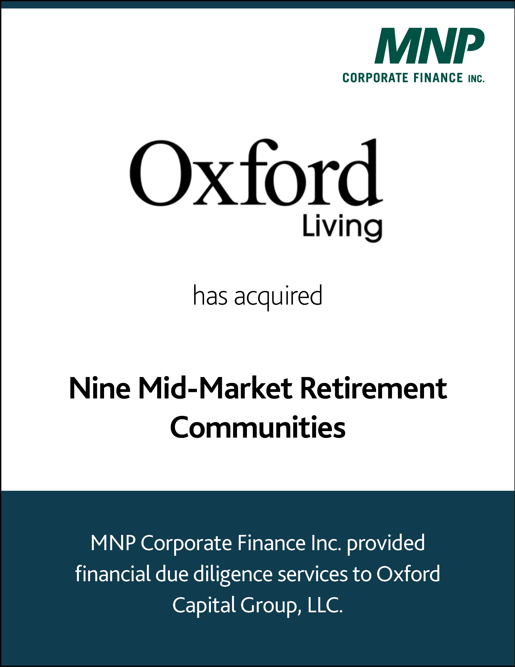 Oxford Living has acquired Nine Mid-Market Retirement Communities