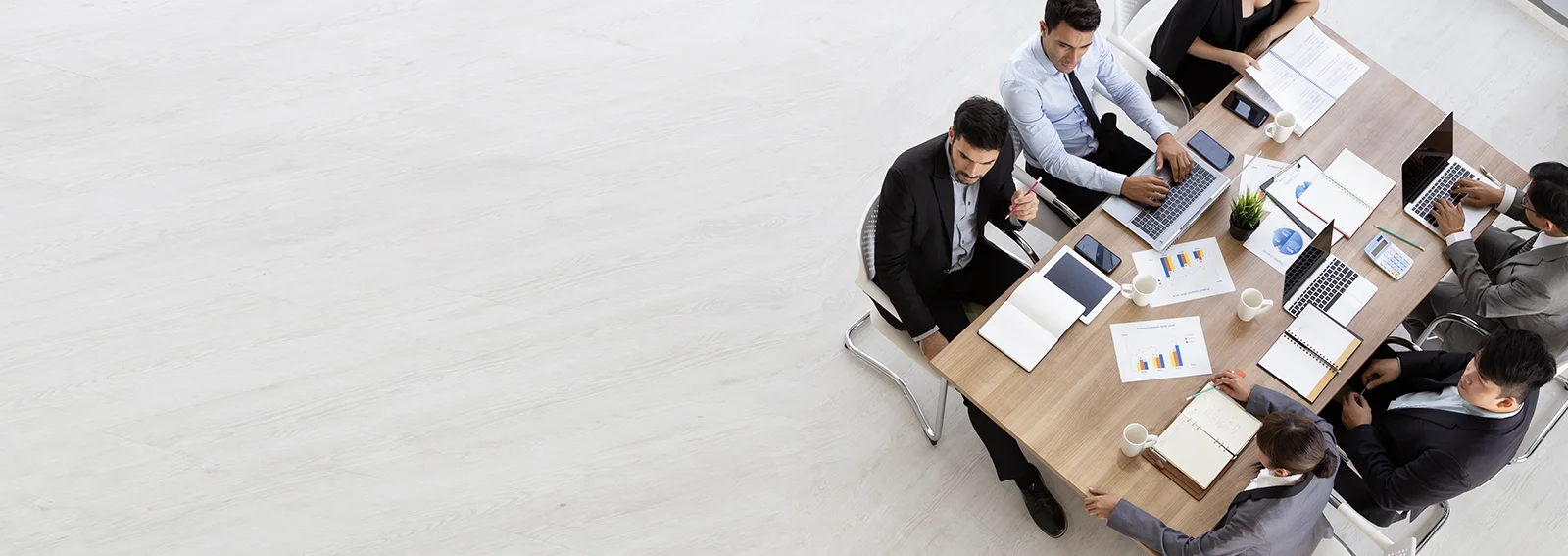 business team having a meeting in a modern boardroom