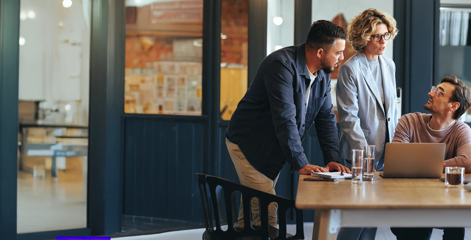 Business team collaborating in an office