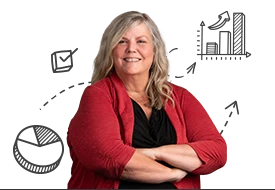 Headshot of Meryl with the ease and Intuit Quickbooks logos beside her.