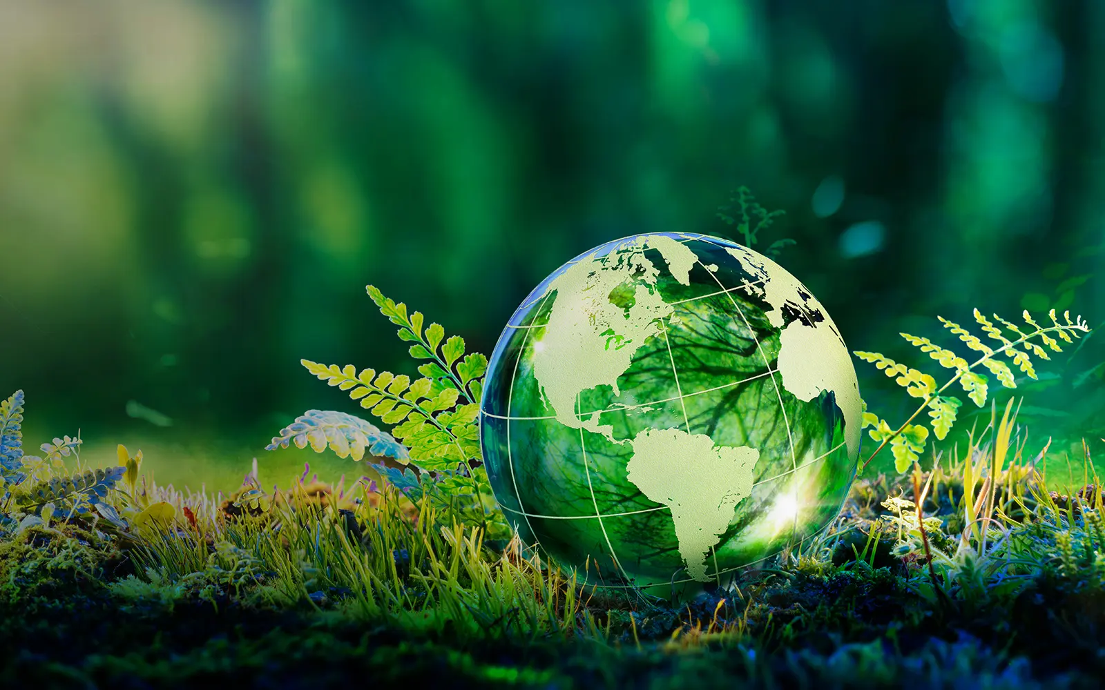 Globe with leaves around it