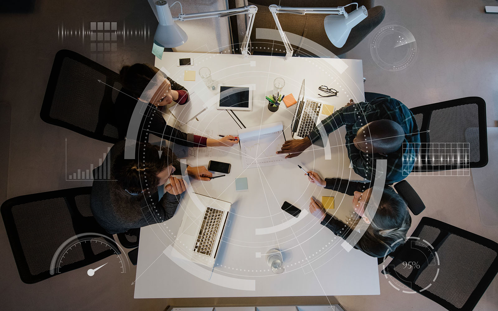 co workers collaborating at a desk