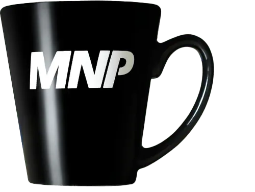 MNP black coffee mug